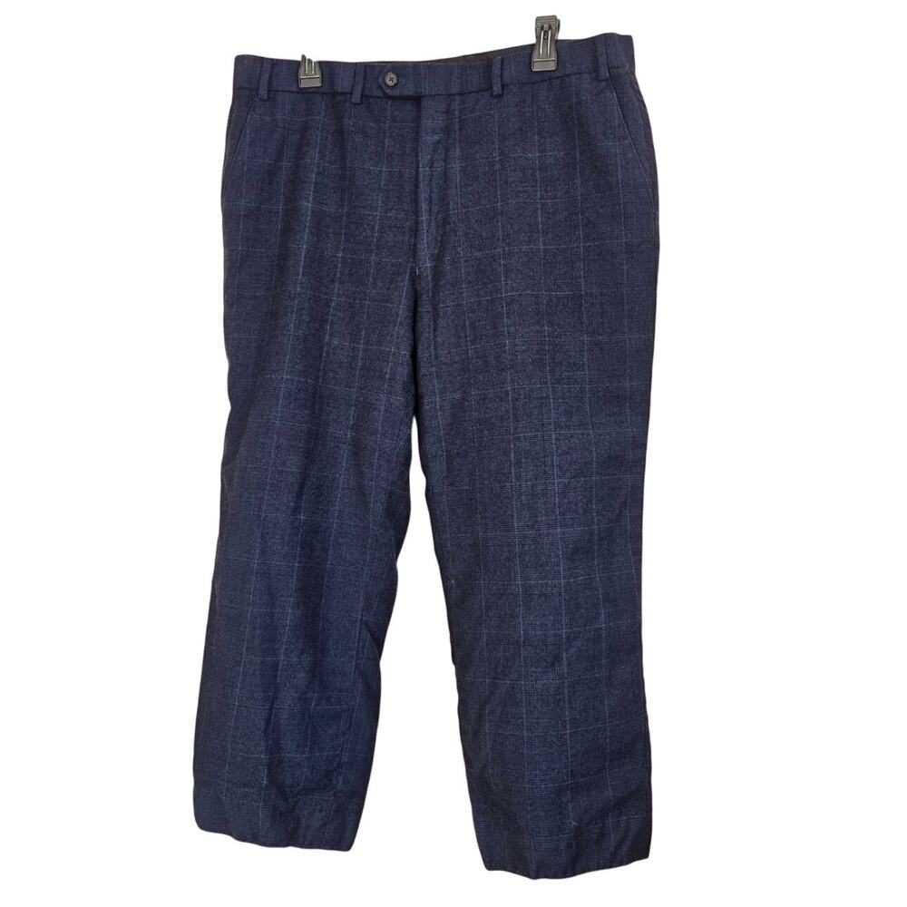 Ralph Lauren Men’s Navy 100% Wool Trousers Size 38W/23.5L Shrunken Legs Upcycled